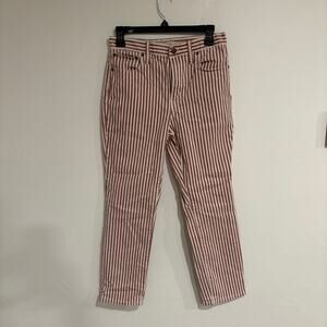 Madewell Womens Striped Jeans Size 28 Red White Y2K Straight Leg Academia Preppy